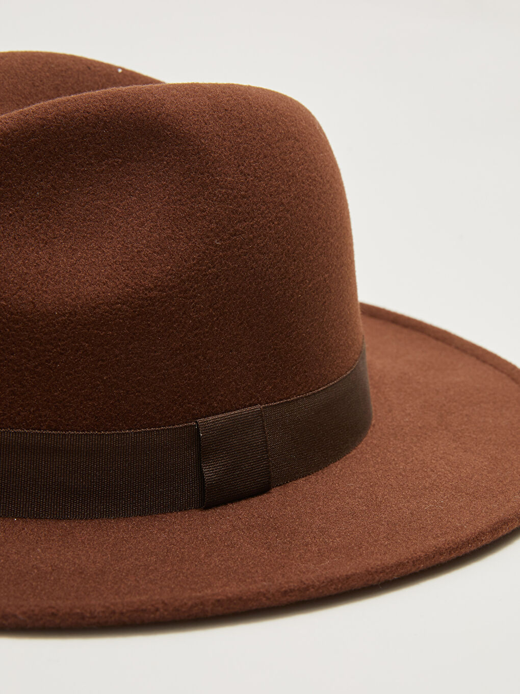 Kahverengi Kaşe Erkek Fötr Şapka-3