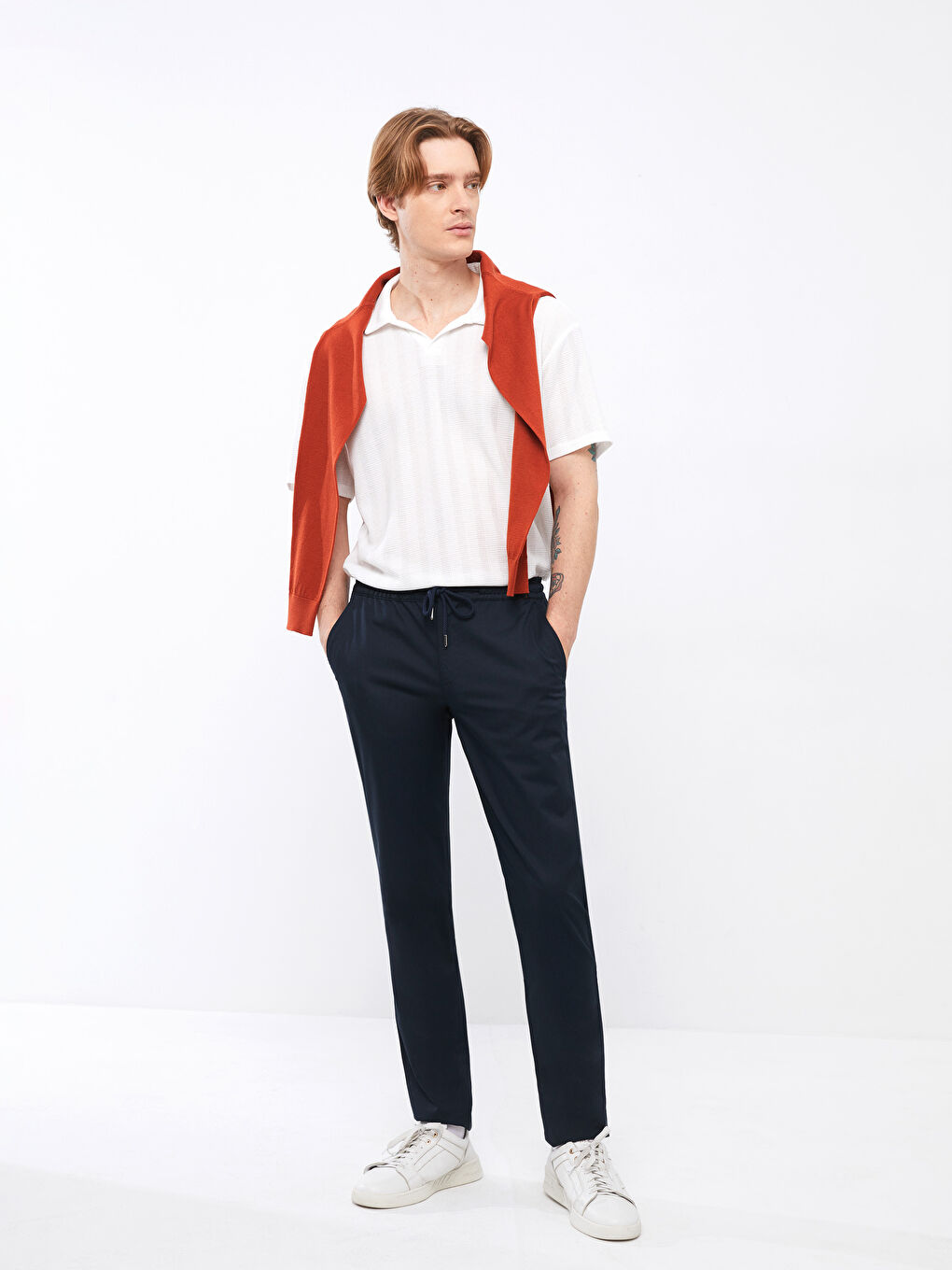 Slim Fit Gabardine Men's Chino Trousers