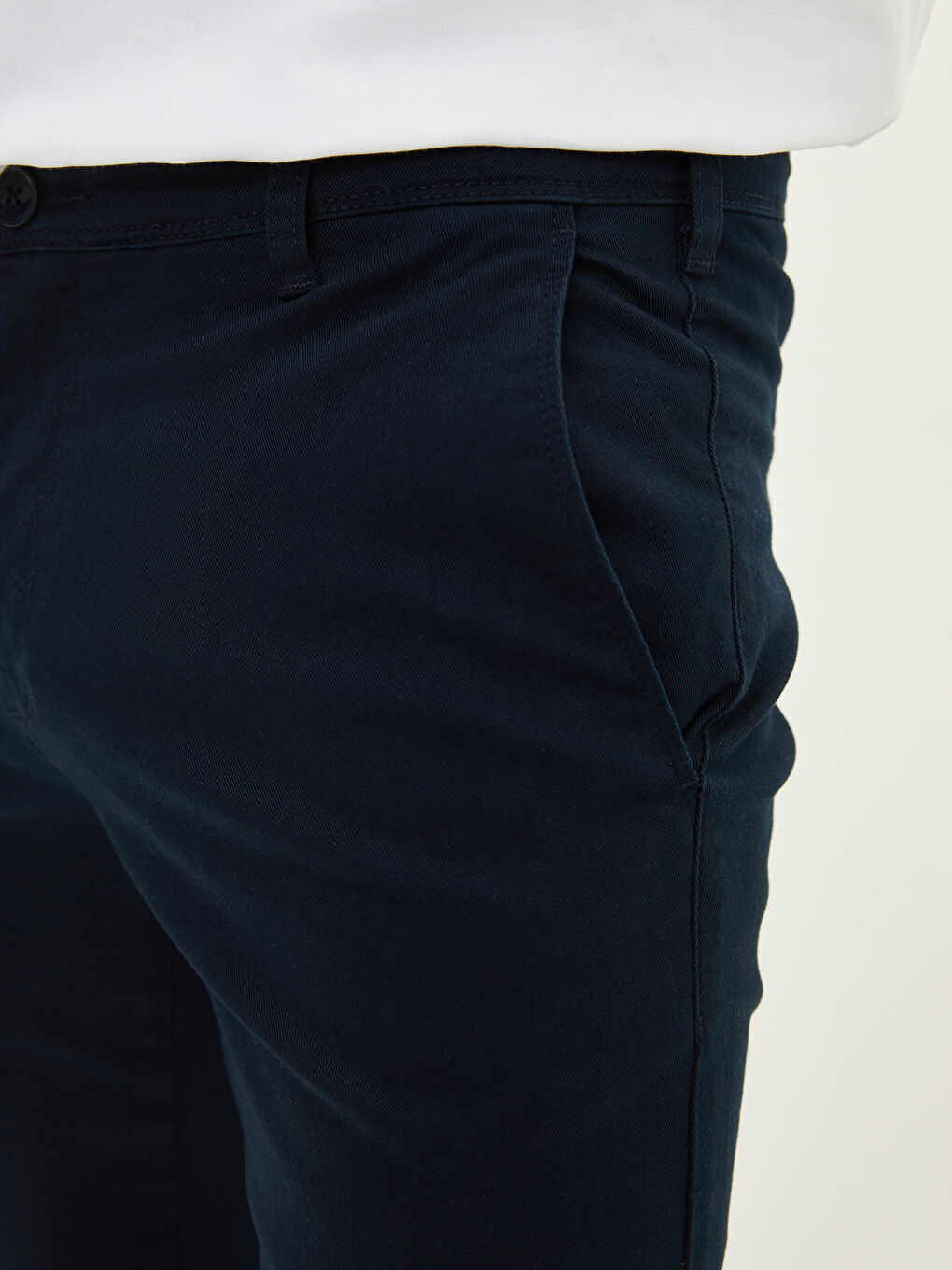 Lacivert Ekstra Dar Kalıp Gabardin Erkek Chino Pantolon-2