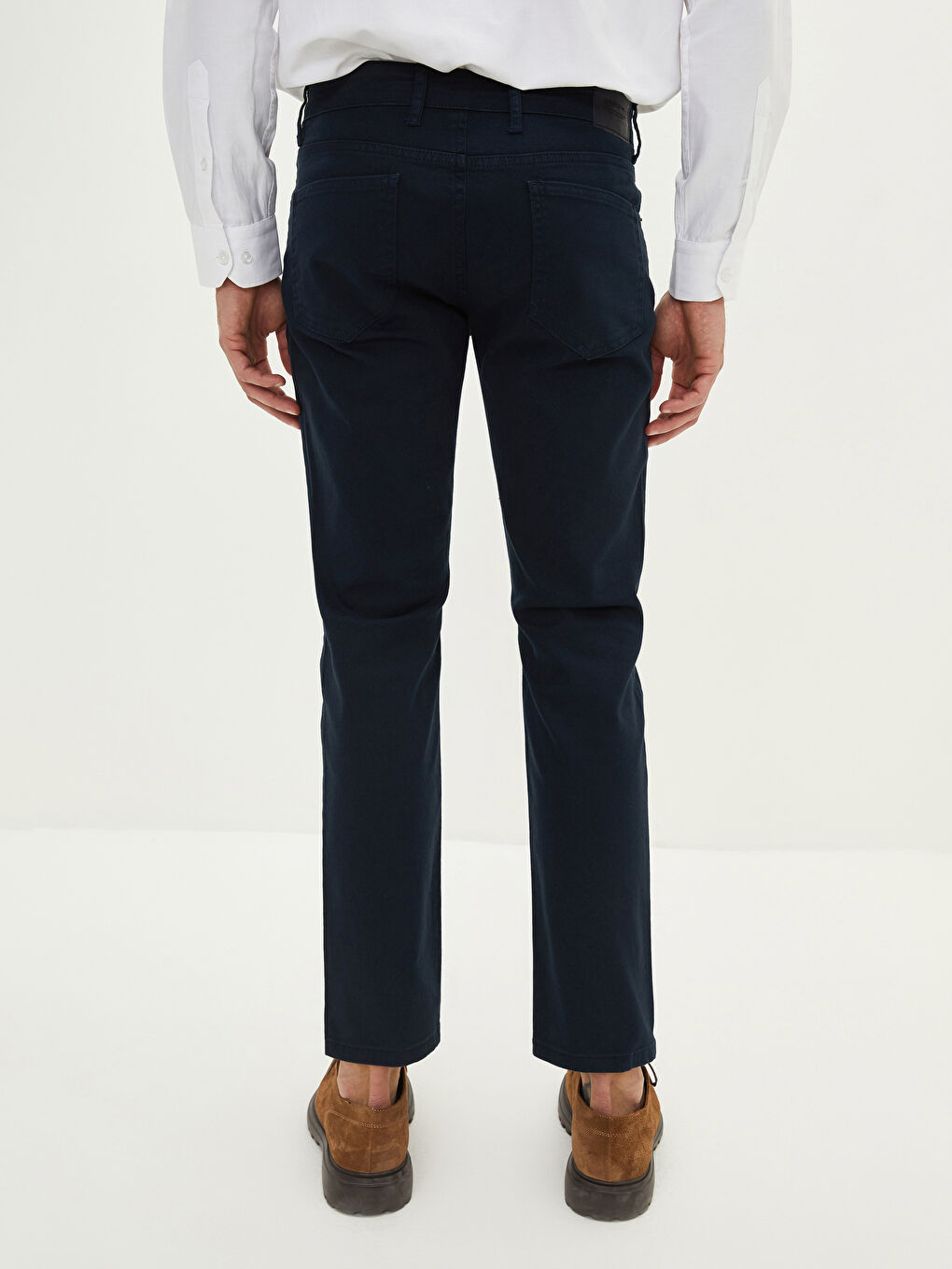 Lacivert Dar Kalıp Erkek Chino Pantolon-4