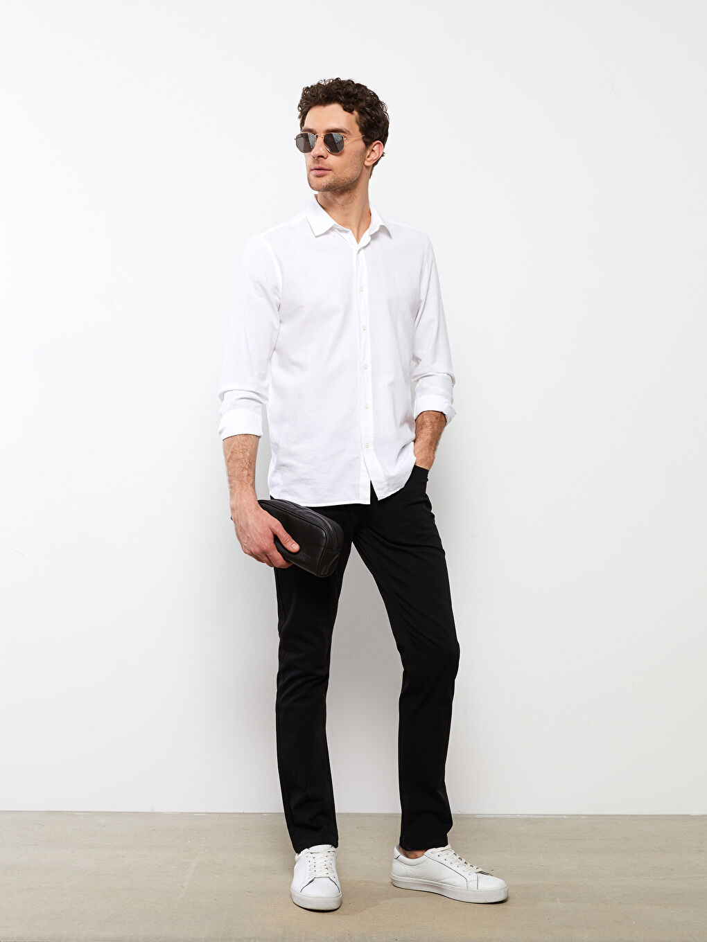 Брюки чино из габардина слим-фит для мужчин