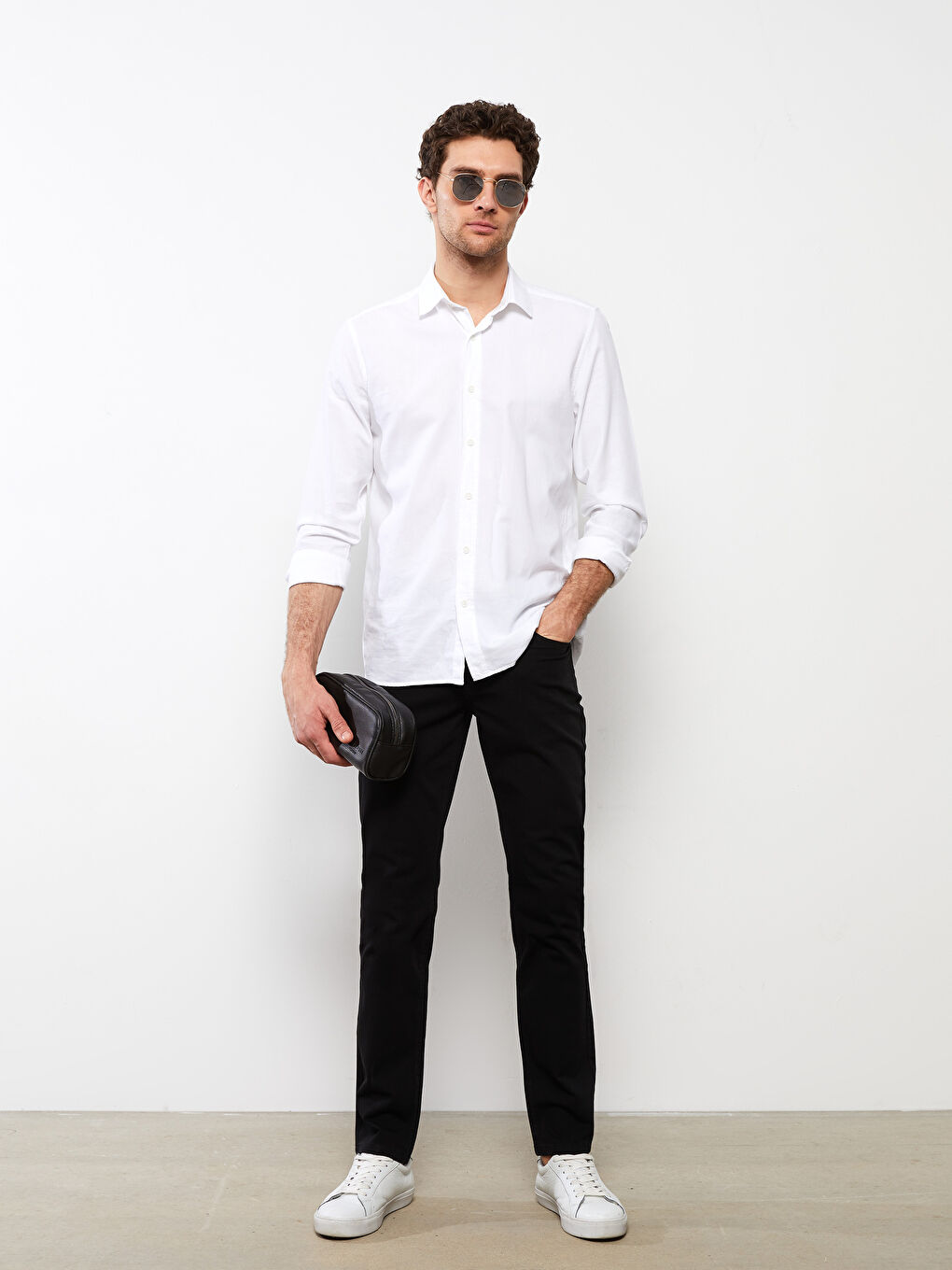 Брюки чино из габардина слим-фит для мужчин-1