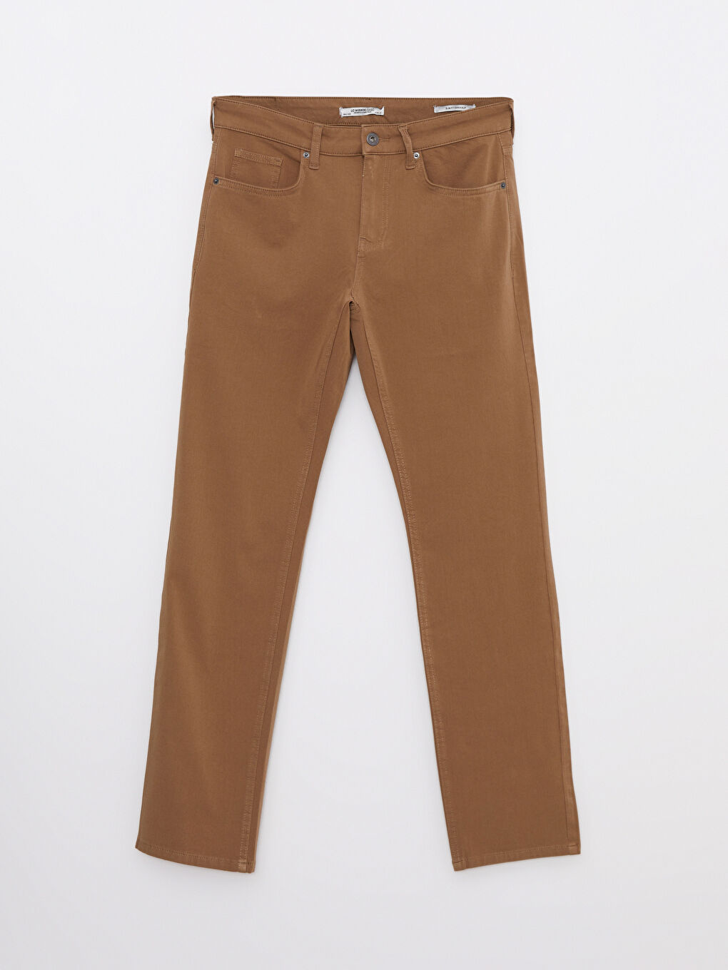 Kahverengi Slim Fit Gabardin Erkek Chino Pantolon-5