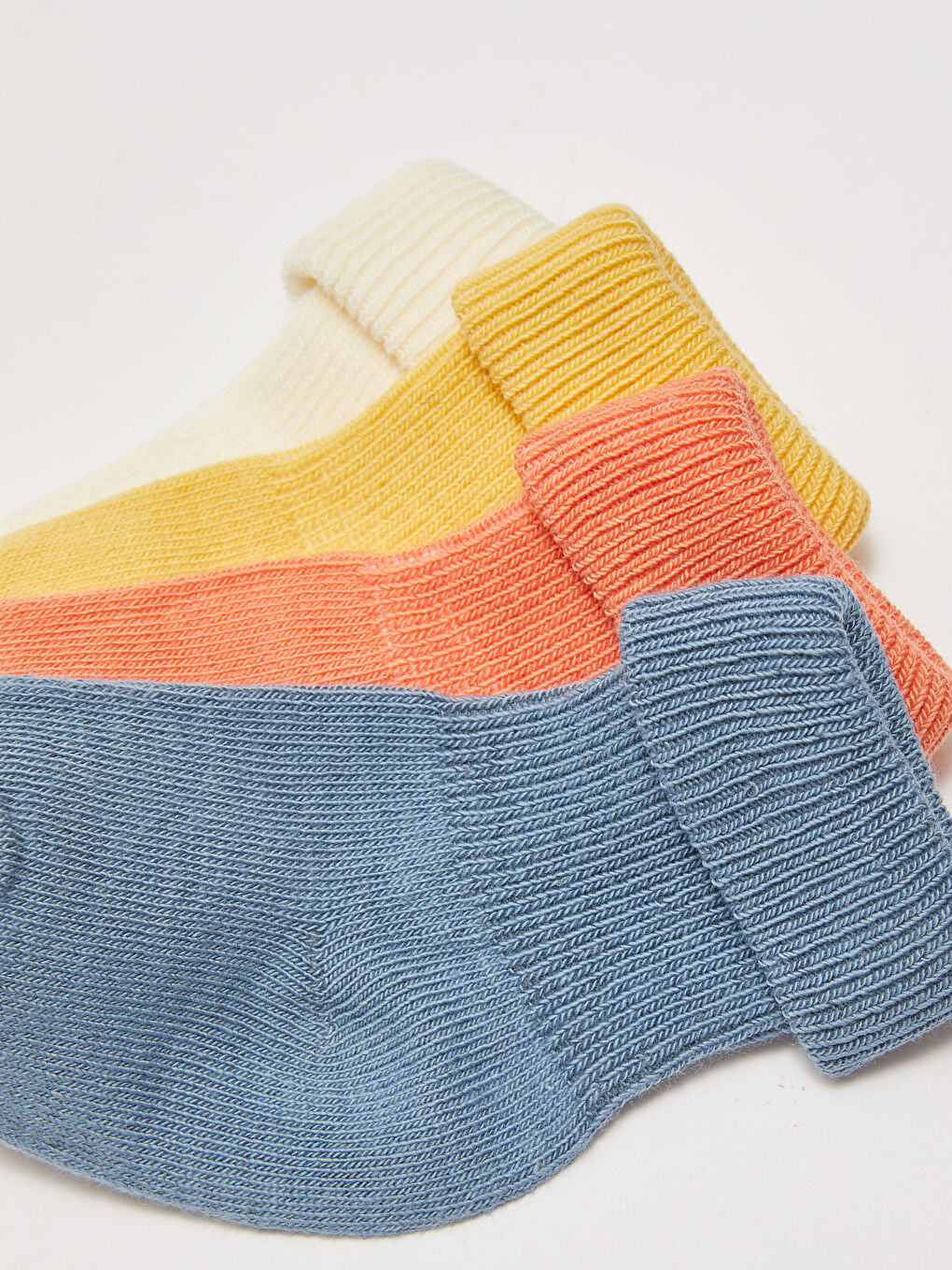 Ekru Basic Unisex Bebek Soket Çorap 4'lü-3