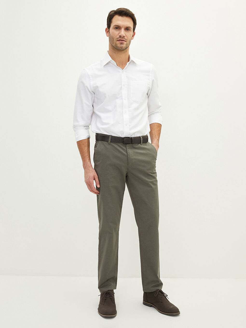 Normal Fit Gabardine Men's Chino Trousers-1