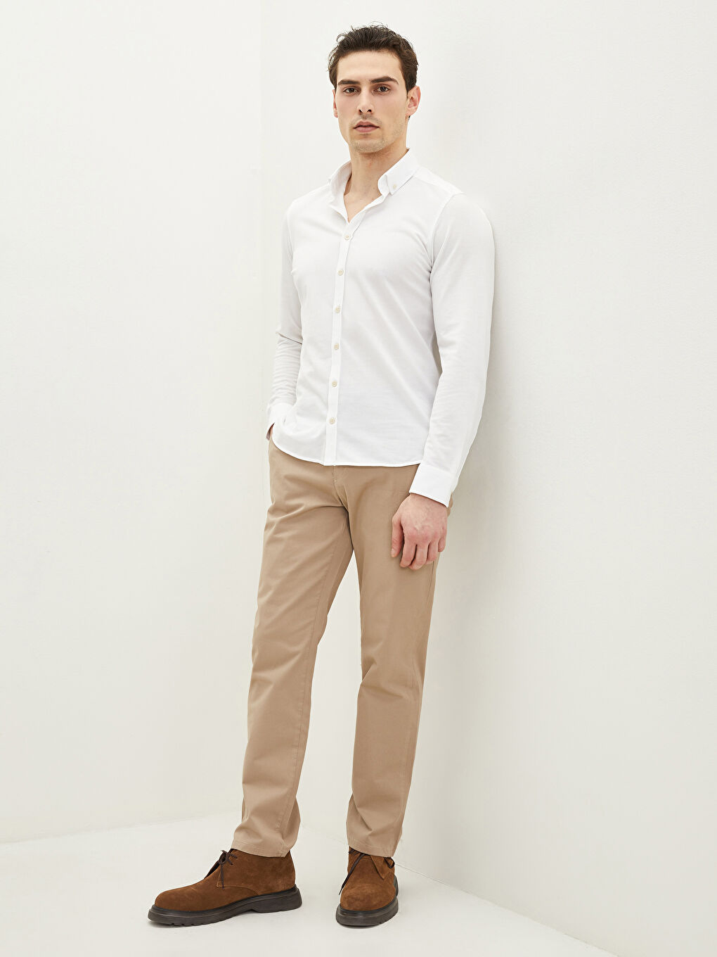 Normal Fit Gabardine Men's Chino Trousers-1