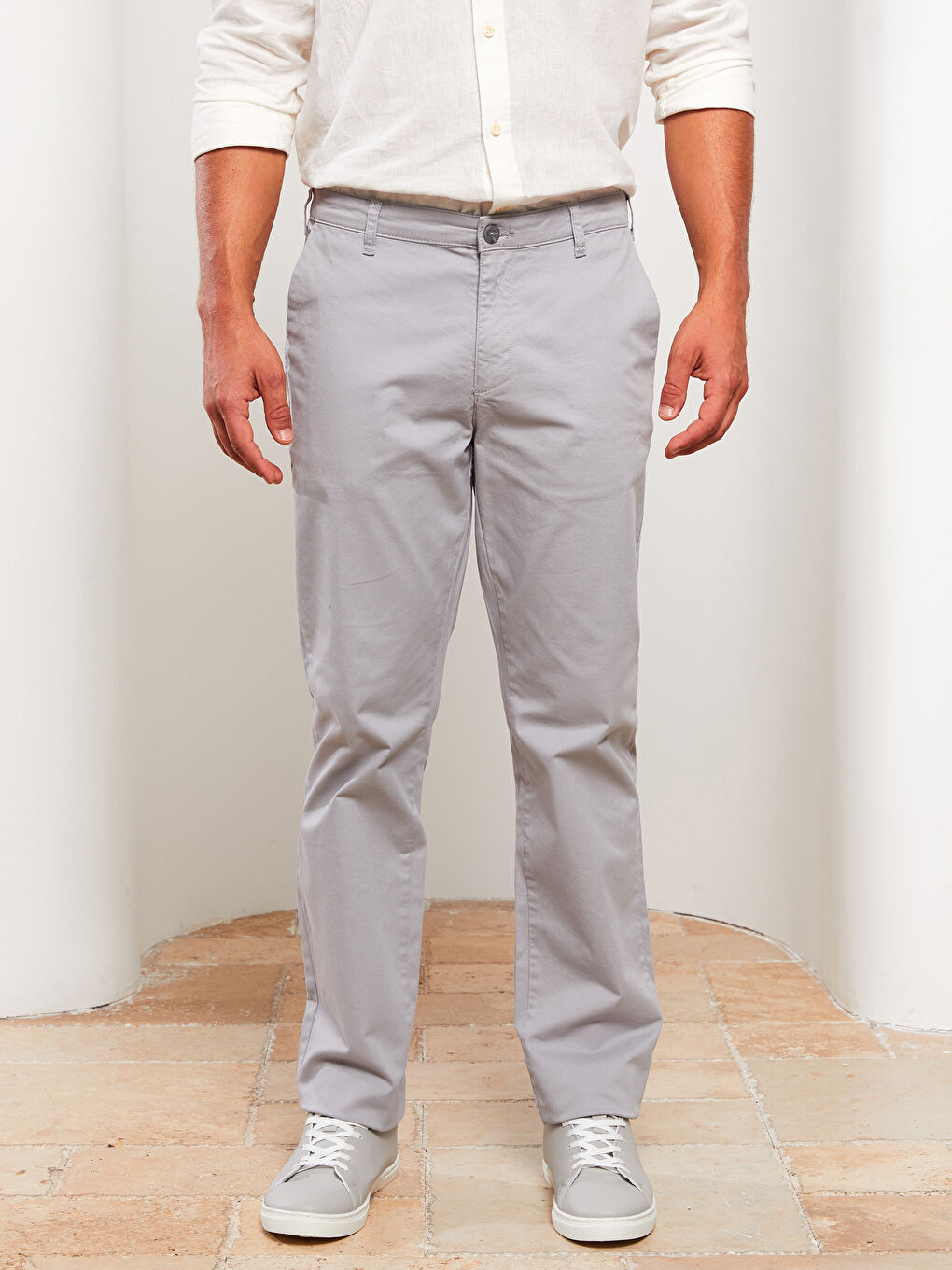 Normal Kalıp Gabardin Erkek Chino Pantolon-3