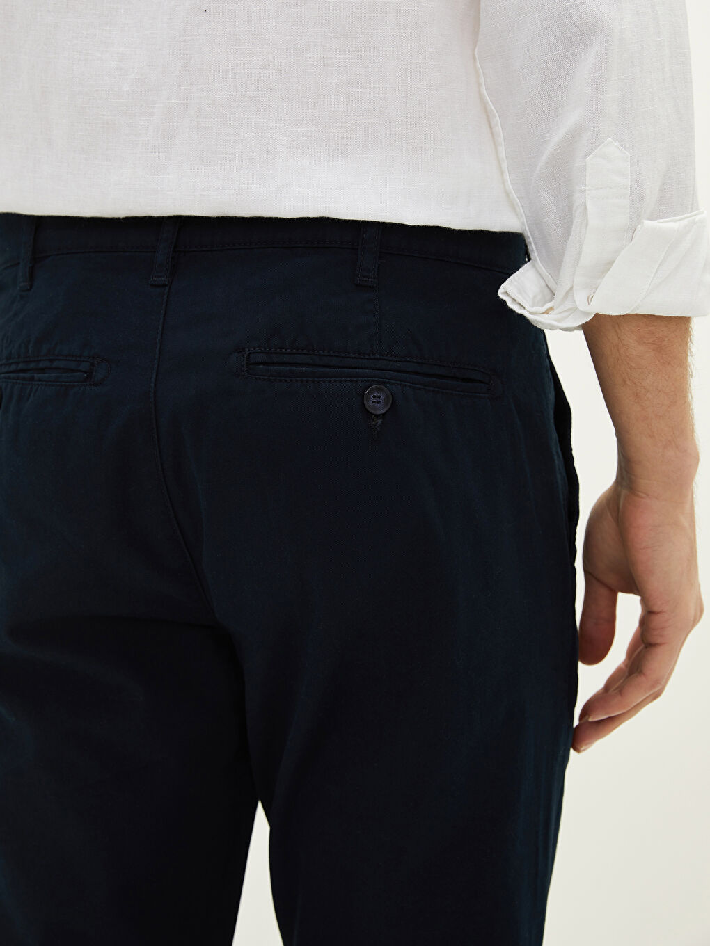 Pantaloni Chino pentru Bărbați cu Croială Largă-2