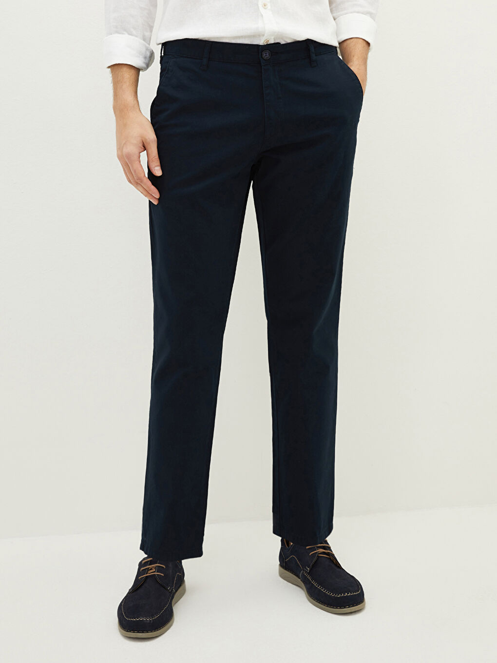 Pantaloni Chino pentru Bărbați cu Croială Largă-3