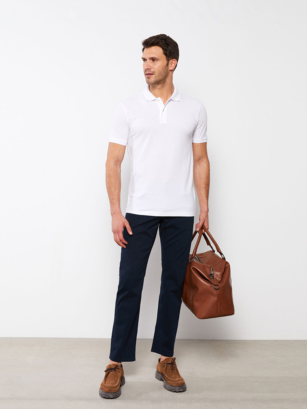 بنطلون تشينو بقماش جبردين بقصة عادية - للرجال-1