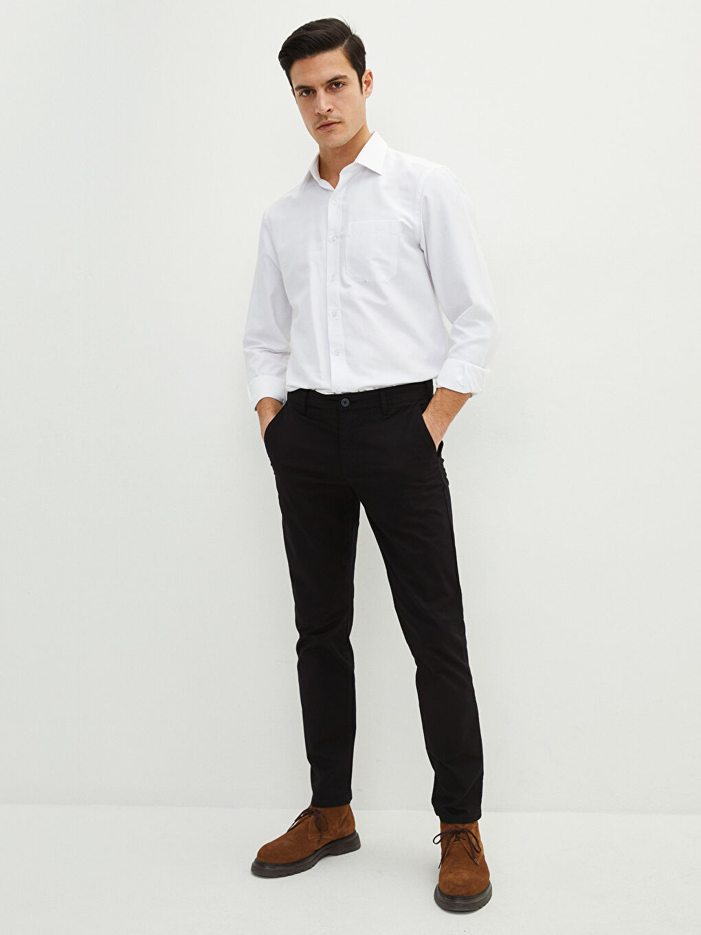 Pantalon Chino Slim Fit en Gabardine pour Hommes