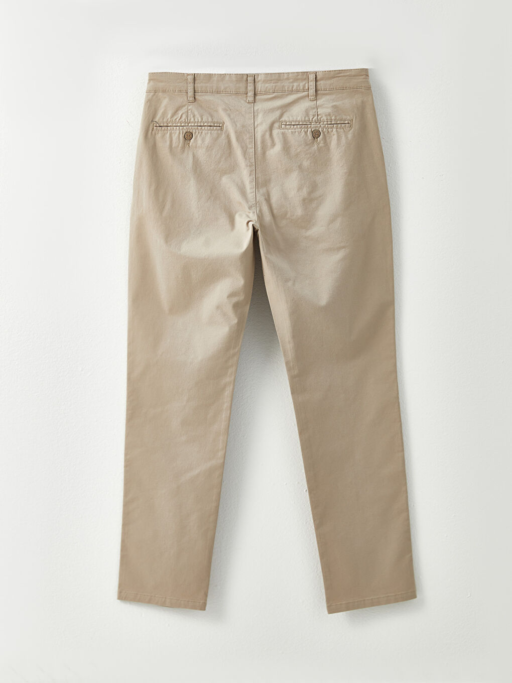 Bej Dar Kalıp Gabardin Erkek Chino Pantolon-6