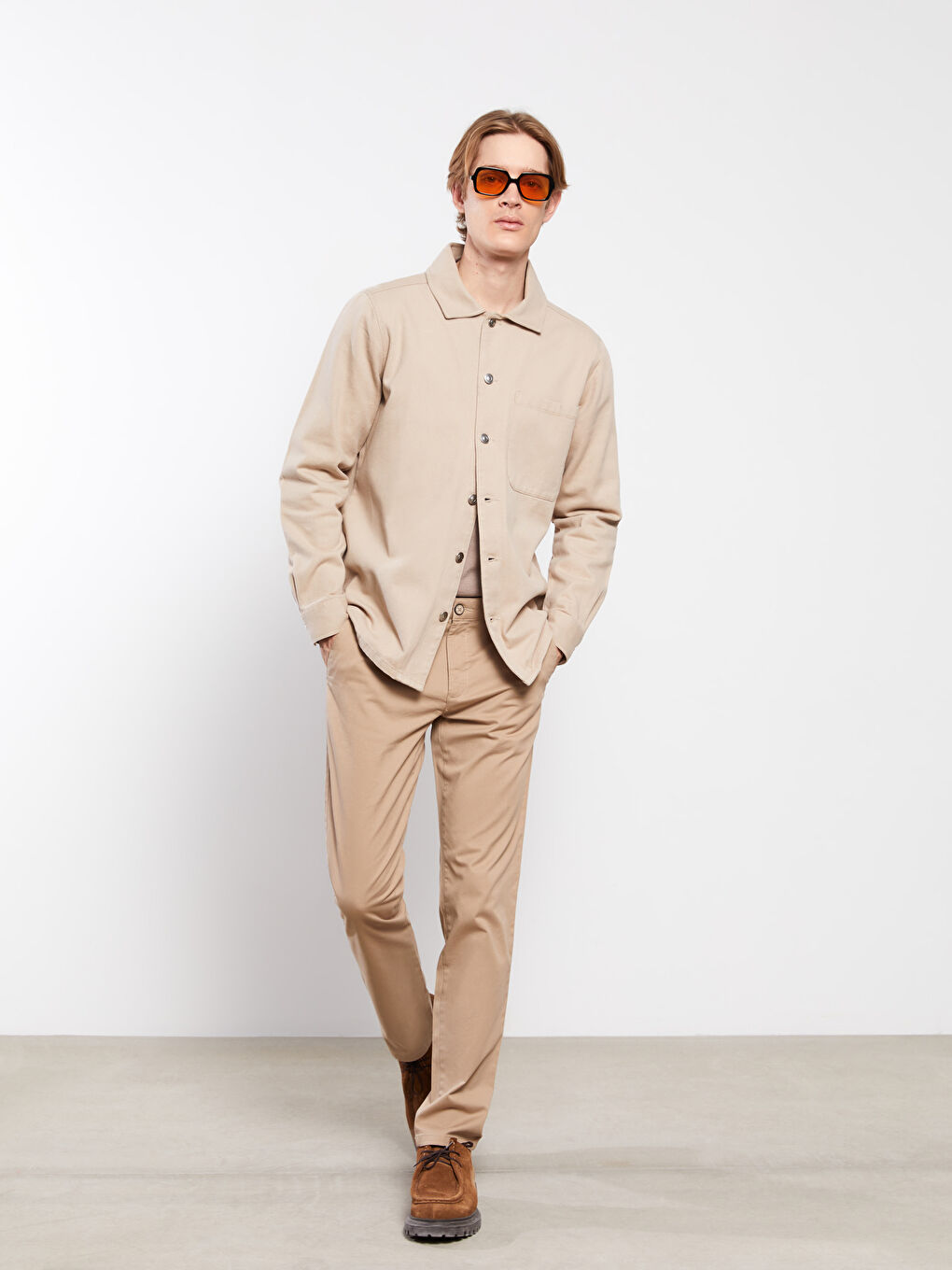 Slim Fit Gabardine Men's Chino Trousers