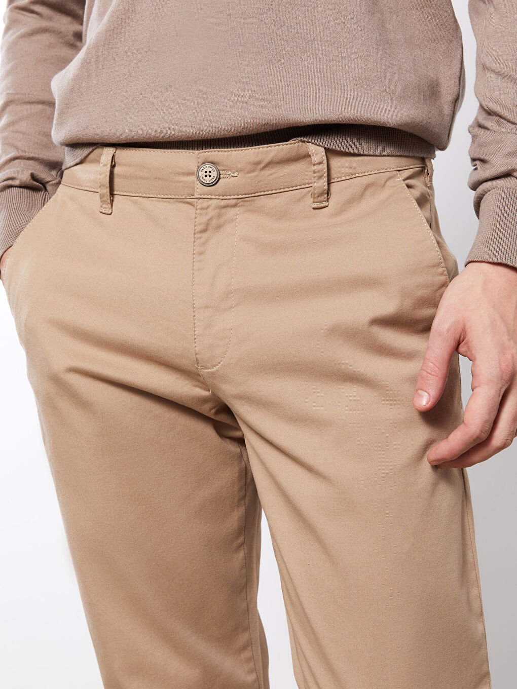 Slim Fit Gabardine Men's Chino Trousers-2