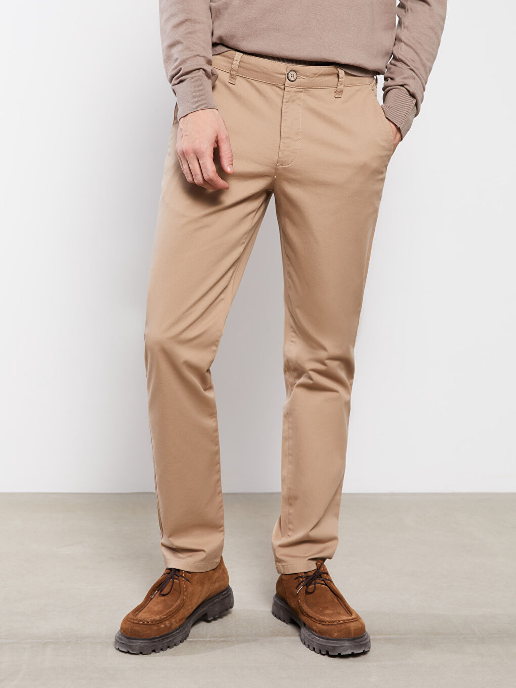 Slim Fit Gabardine Men's Chino Trousers-3