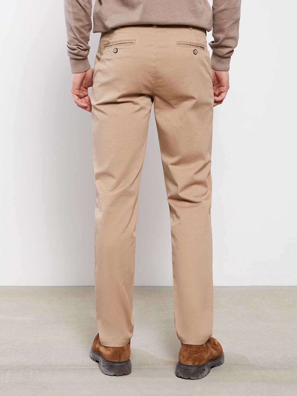 Slim Fit Gabardine Men's Chino Trousers-4
