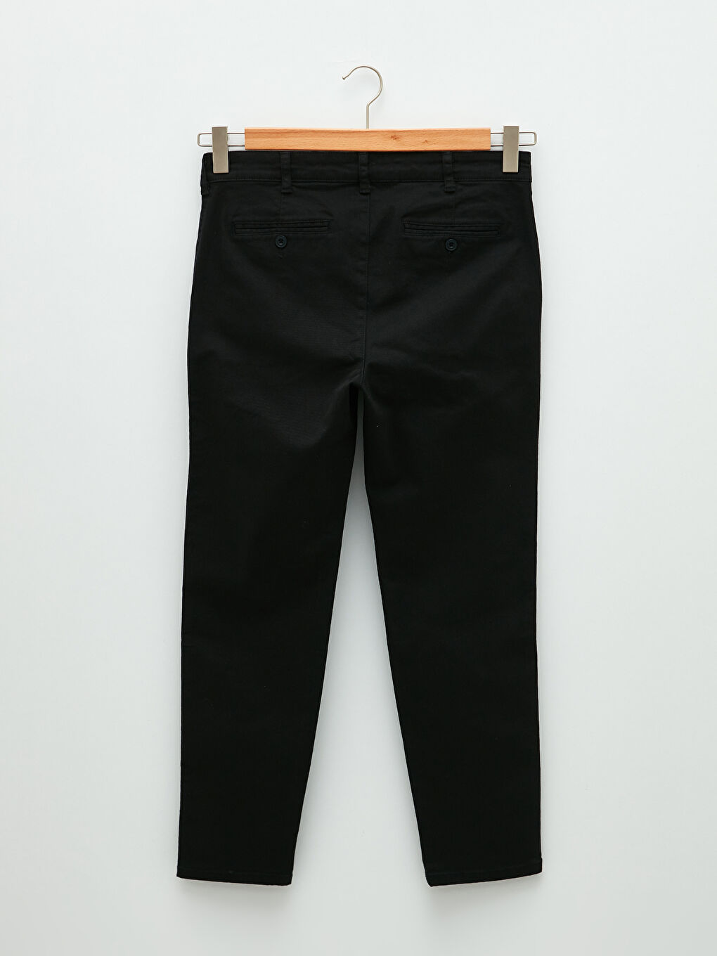 Siyah Tapered Fit Gabardin Erkek Chino Pantolon-6