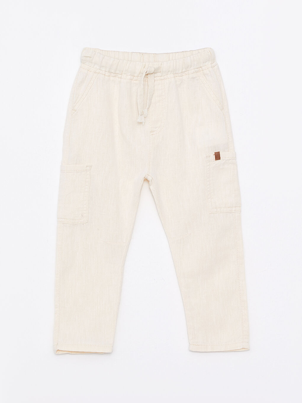 Bej Beli Lastikli Basic Erkek Bebek Pantolon