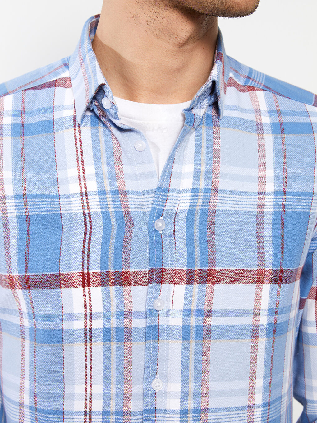 Ерлерге арналған тар пішім ұзын жең торлы жейде-3