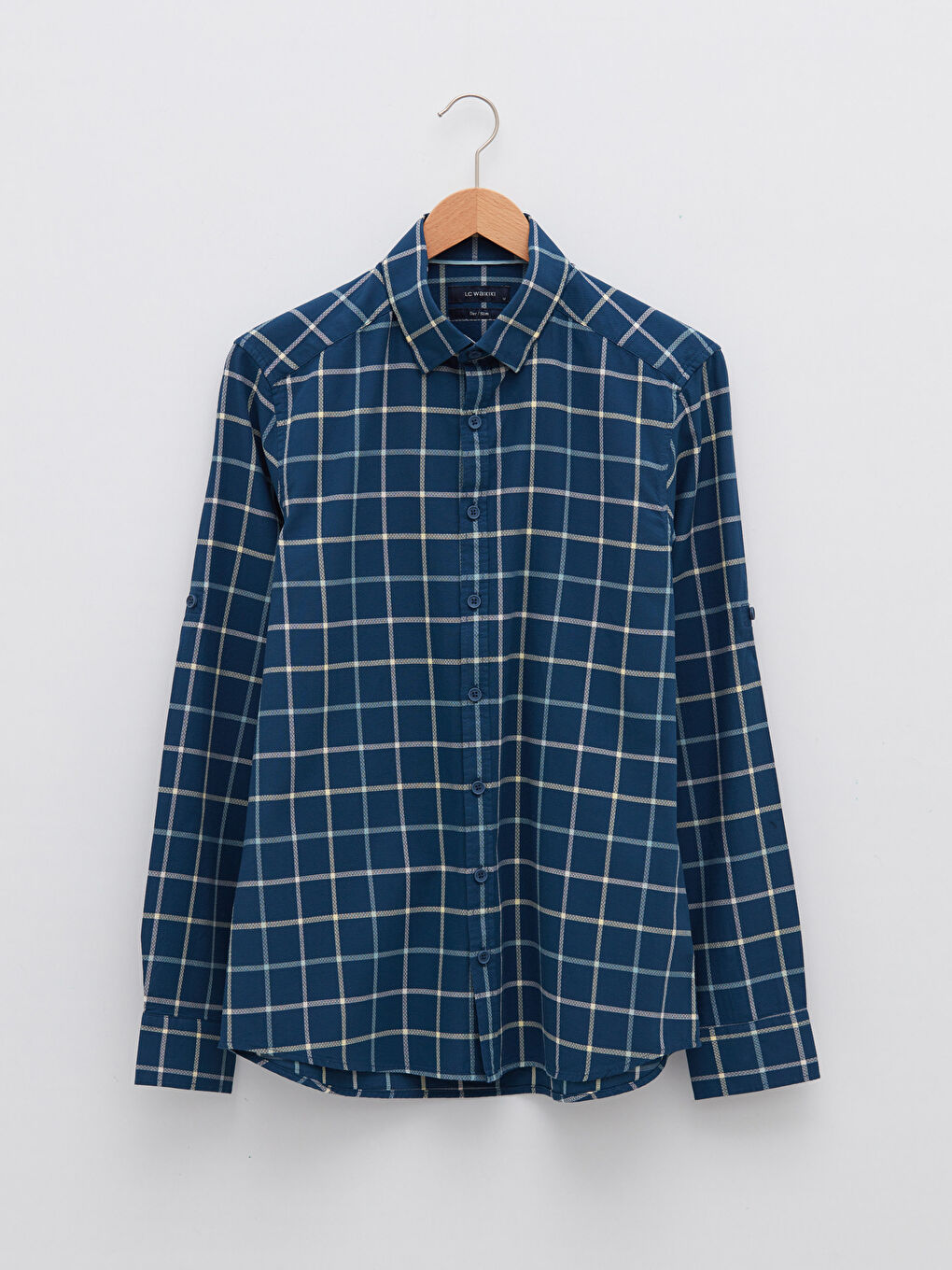 Schmal Geschnittenes Langarm-Karohemd für Herren-5