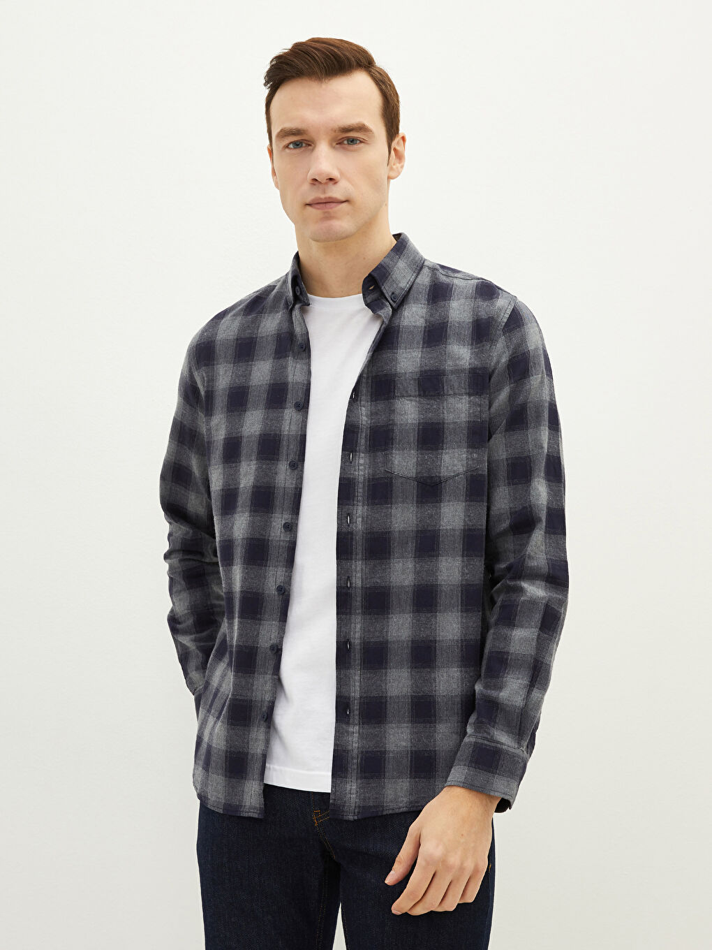 LCWAIKIKI Classic Regular Fit Long Sleeve Plaid Men's Shirt -S20688Z8-LN6