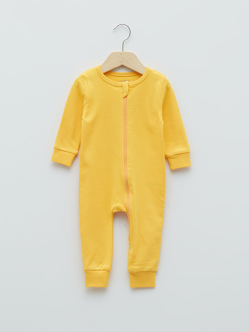 Turuncu Bisiklet Yaka Uzun Kollu Erkek Bebek Fermuarlı Tulum 2'li-2