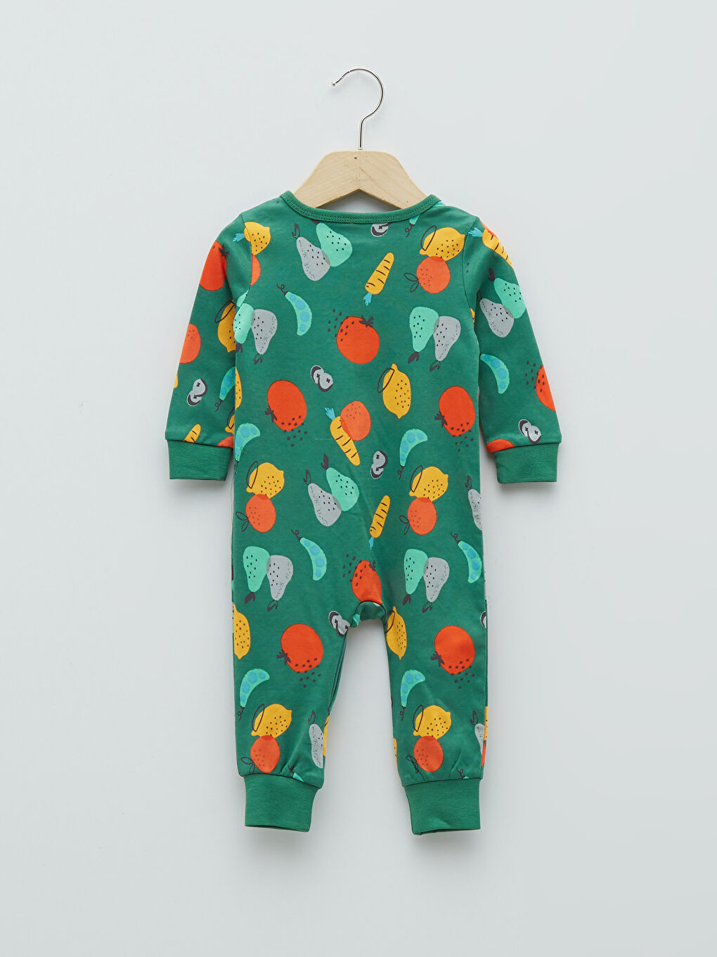 Turuncu Bisiklet Yaka Uzun Kollu Erkek Bebek Fermuarlı Tulum 2'li-3