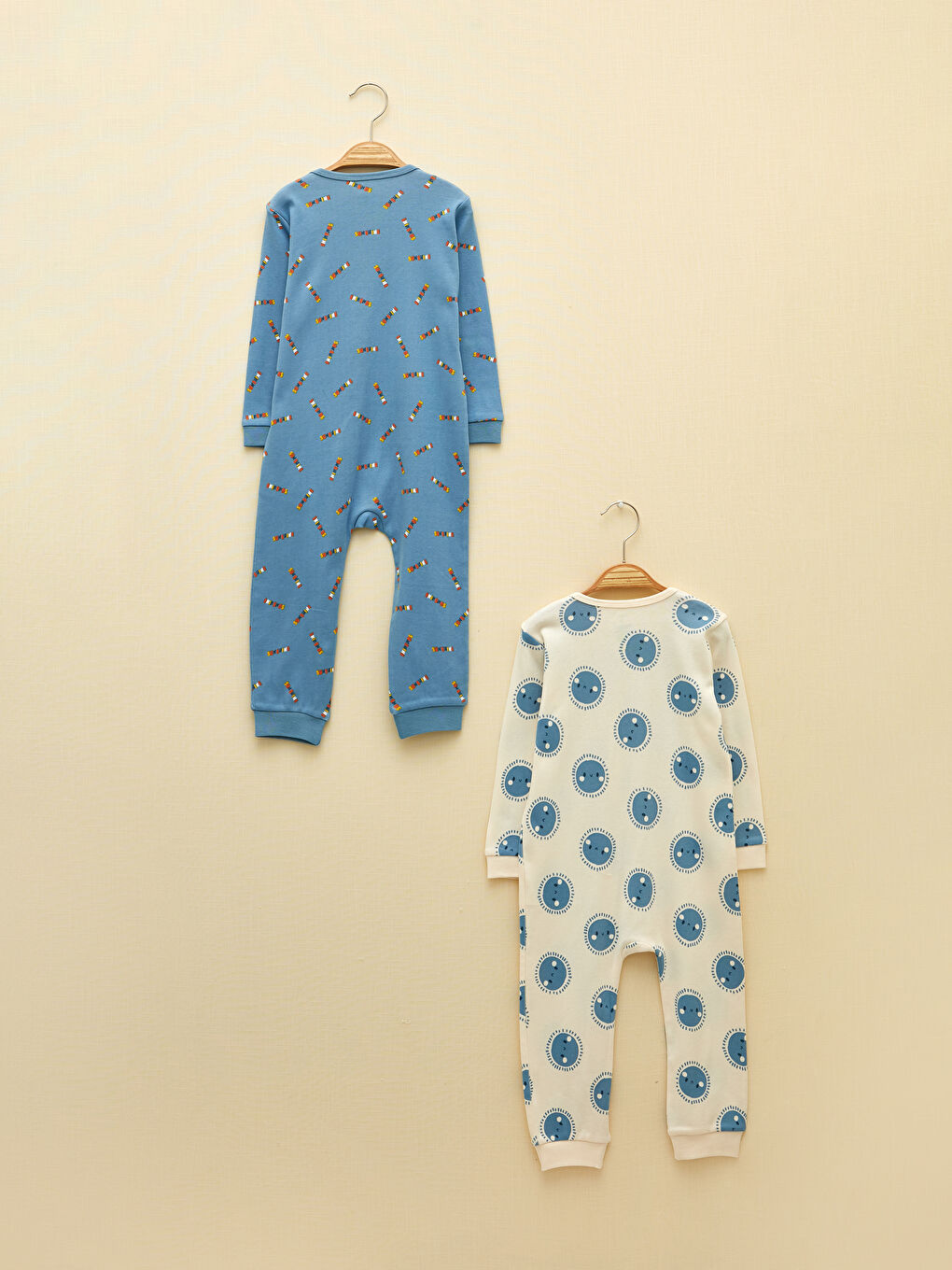 Combinaison Zippée pour Bébé Garçons à Col Rond et Manches Longues - Lot de 2-1