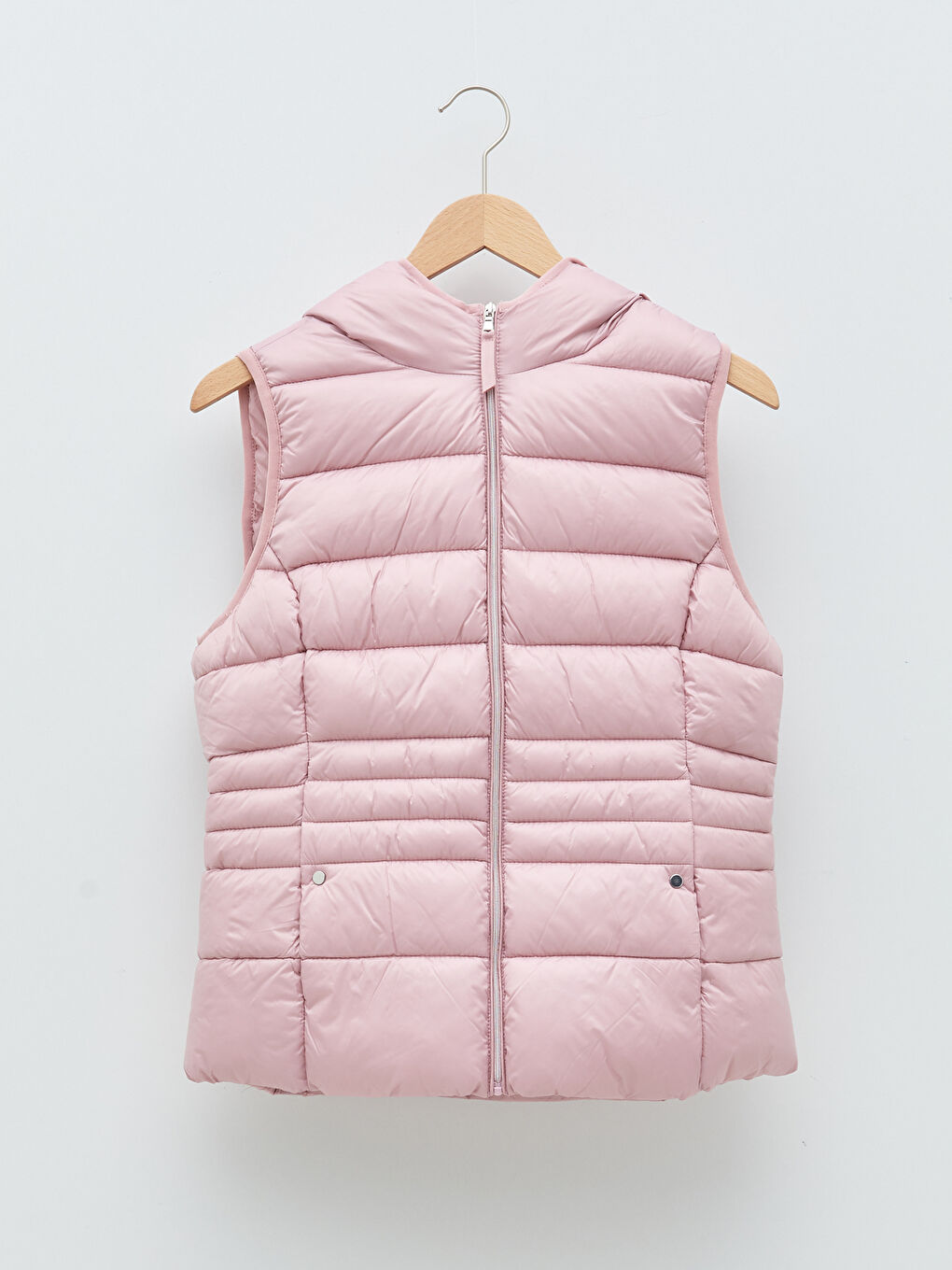 Women's Hooded Plain Puffer Gilet -S20710Z8-RVR
