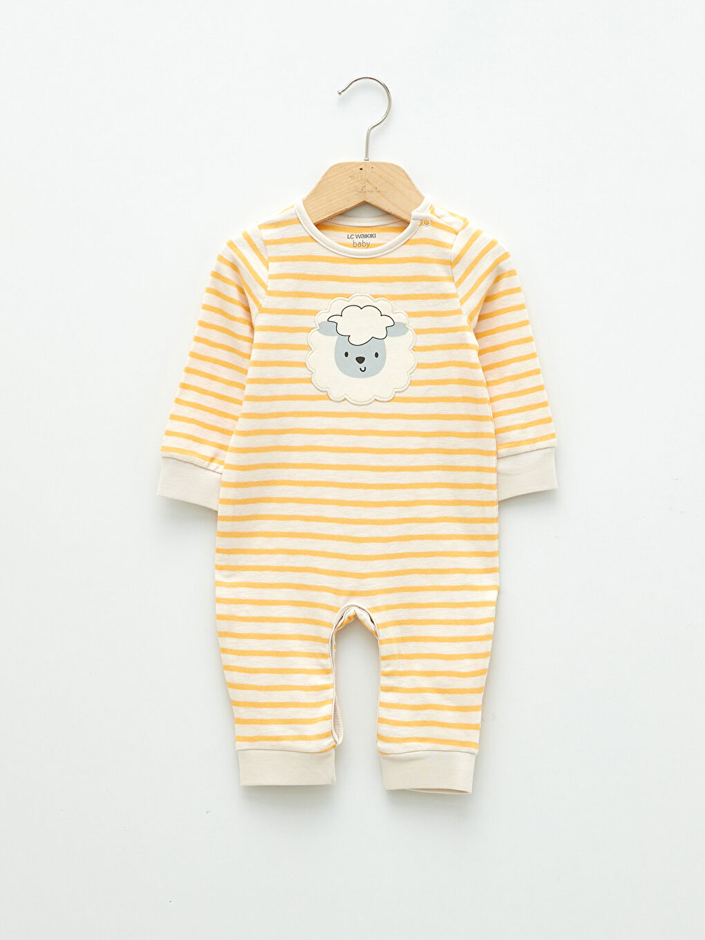 LC Waikiki Kombinezon za bebe devojčice sa okruglim izrezom, dugim rukavima i prugastim dezenom -S20740Z1-LKJ