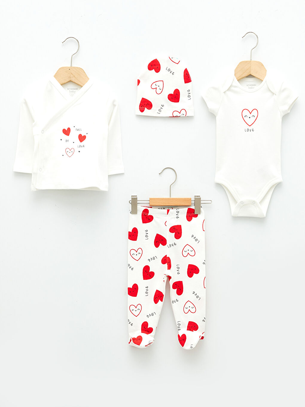 LCW baby V-Ausschnitt Langarm Bedrucktes Baby Mädchen Krankenhaus Outlet Set -S20741Z1-FDU