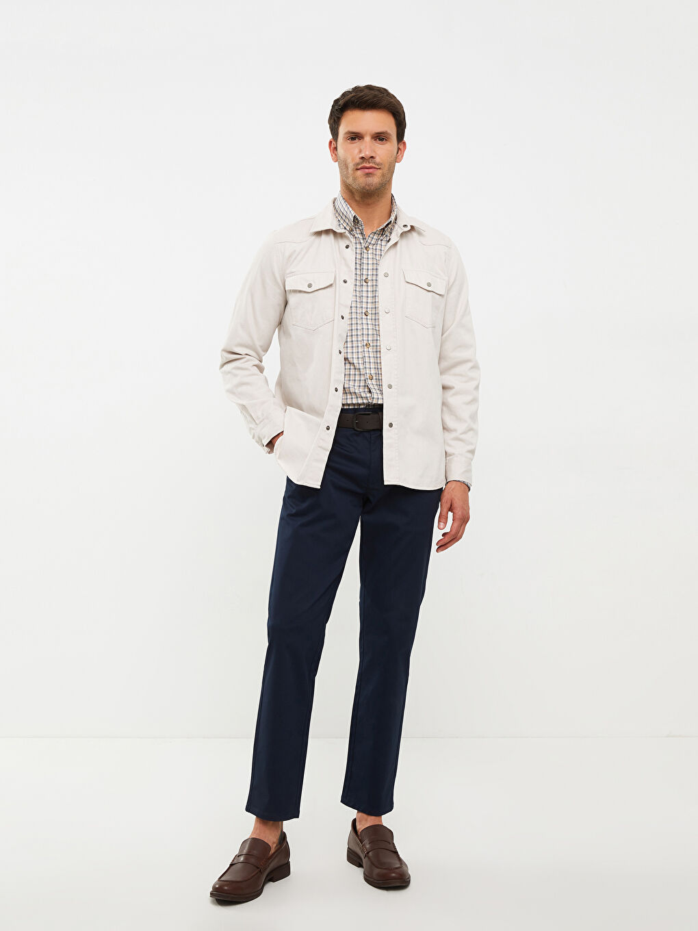 Standard Fit Twill Men's Trousers-1