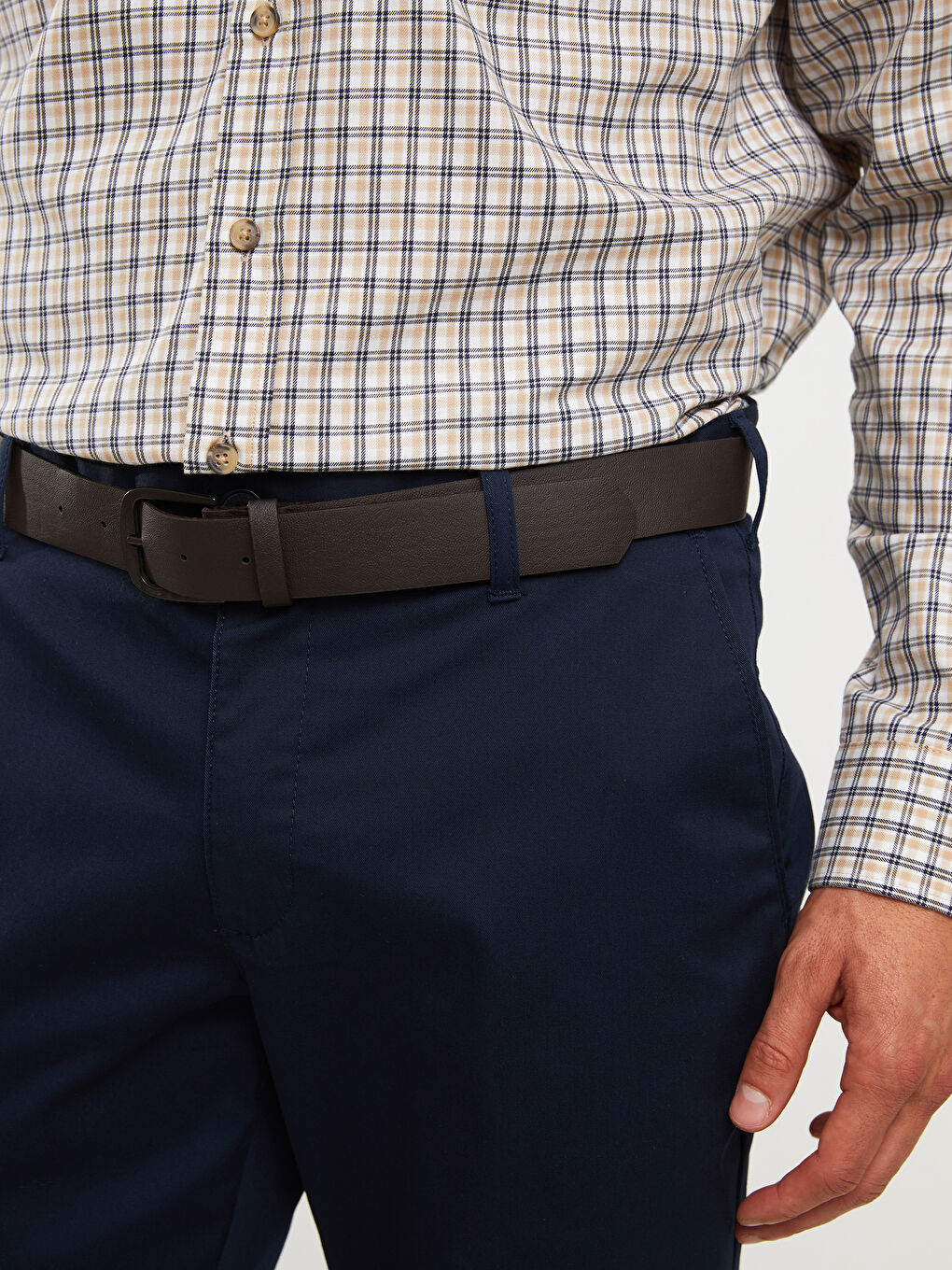 Standard Fit Twill Men's Trousers-3