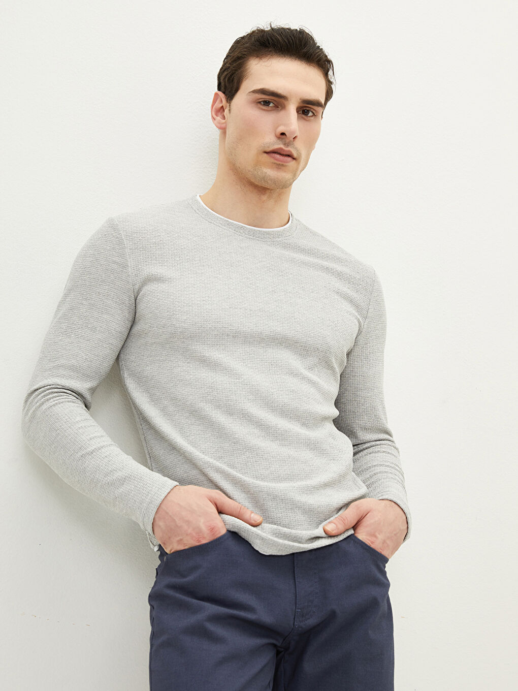 Crew Neck Long Sleeve Men's T-Shirt