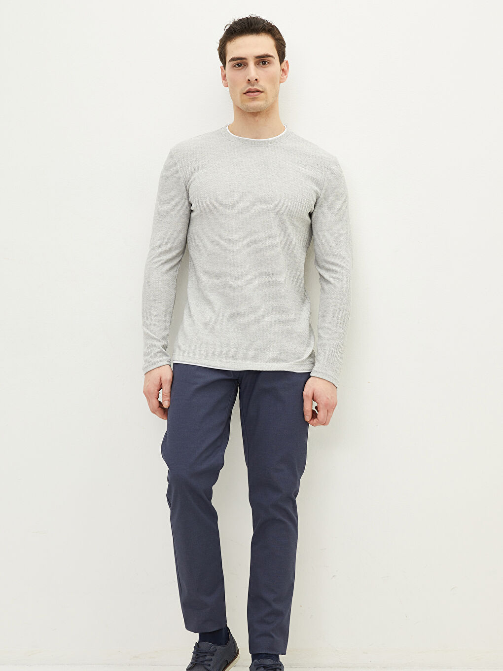 Crew Neck Long Sleeve Men's T-Shirt-2