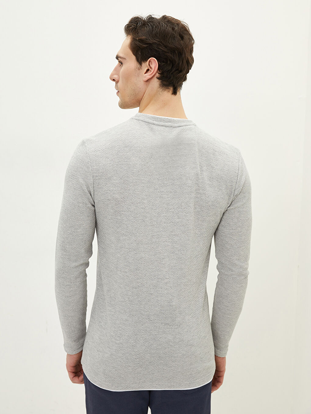 Crew Neck Long Sleeve Men's T-Shirt-4