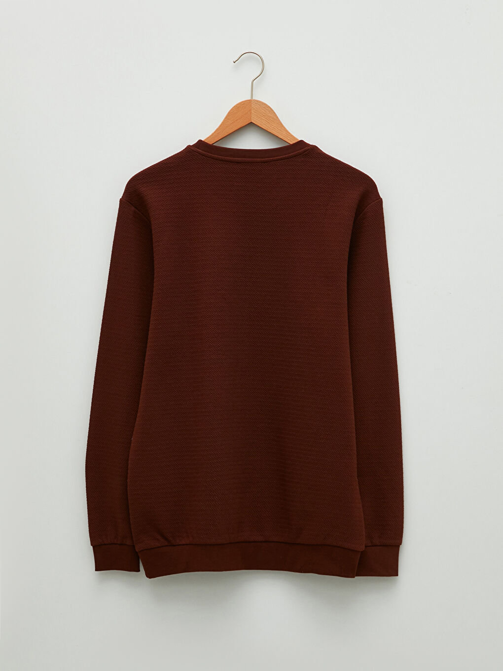 Kahverengi Bisiklet Yaka Uzun Kollu Erkek Sweatshirt-4