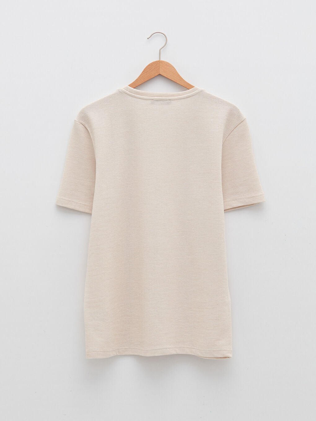 Gri Bisiklet Yaka Penye Erkek Tişört-6