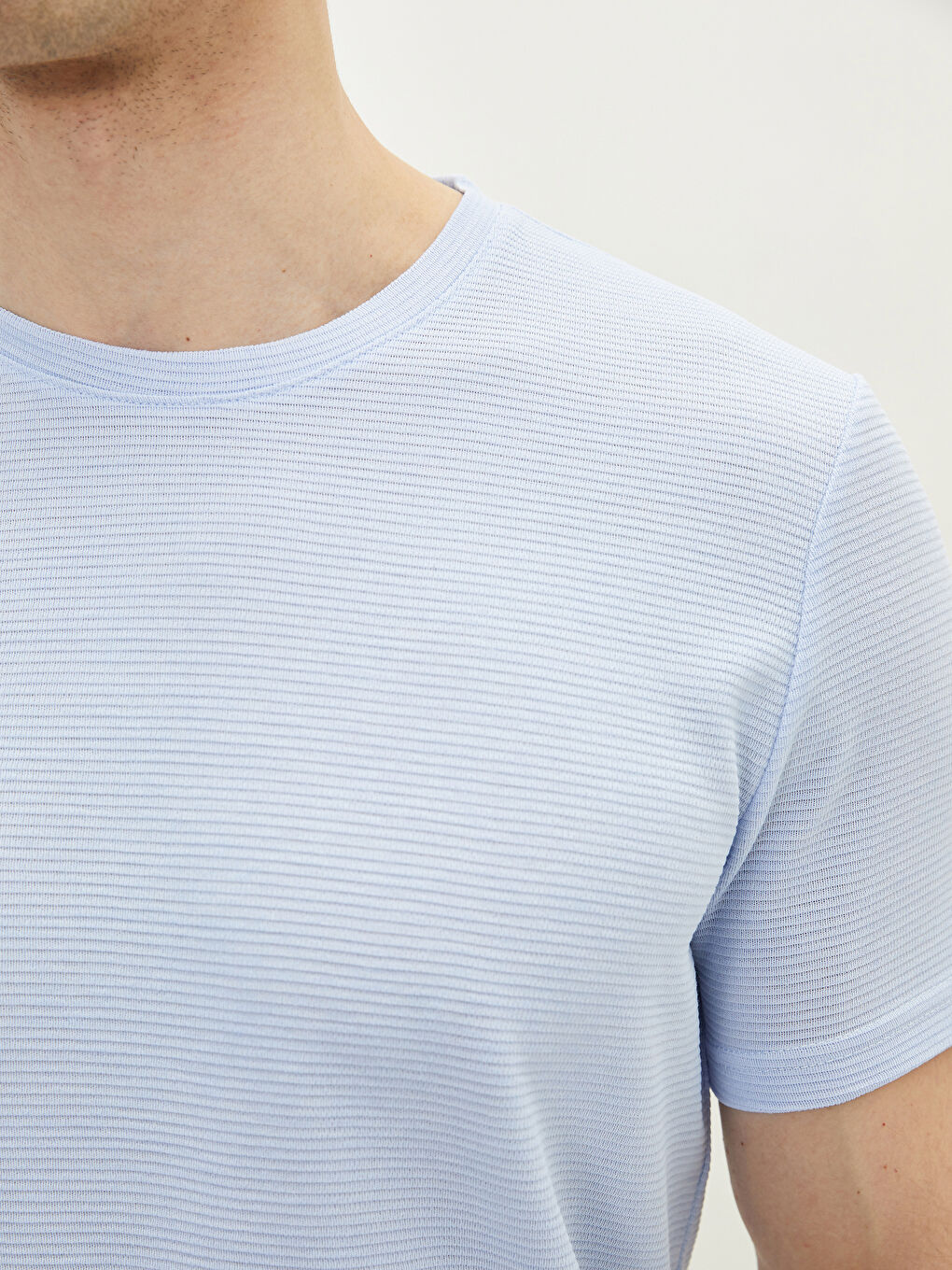 Mavi Bisiklet Yaka Penye Erkek Tişört-3