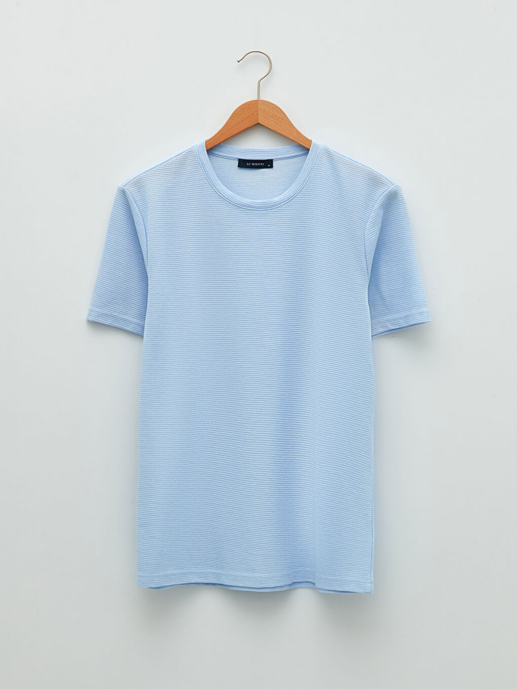 Mavi Bisiklet Yaka Penye Erkek Tişört-5