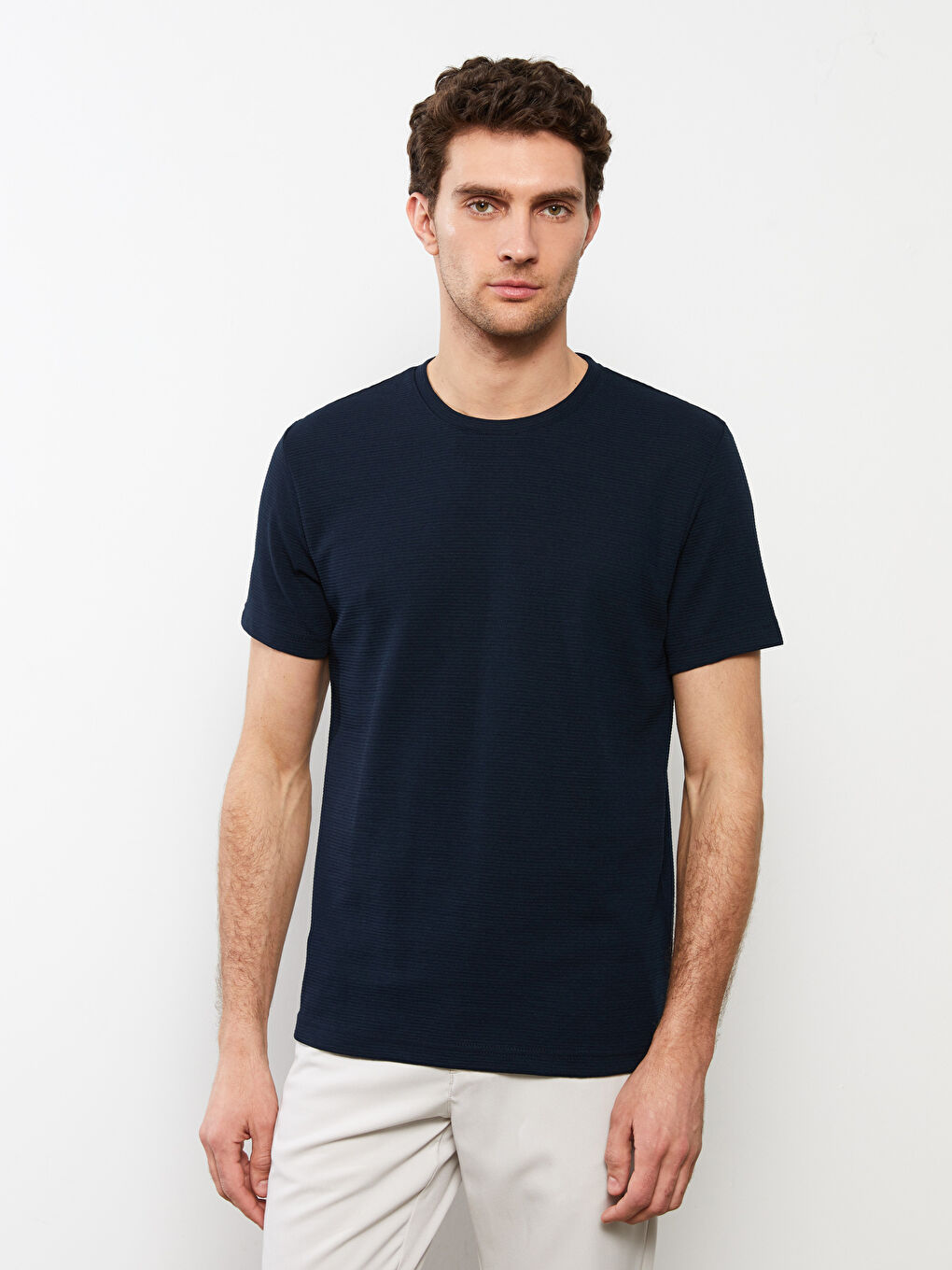 T-shirt pour Hommes en Jersey à Col Rond-2