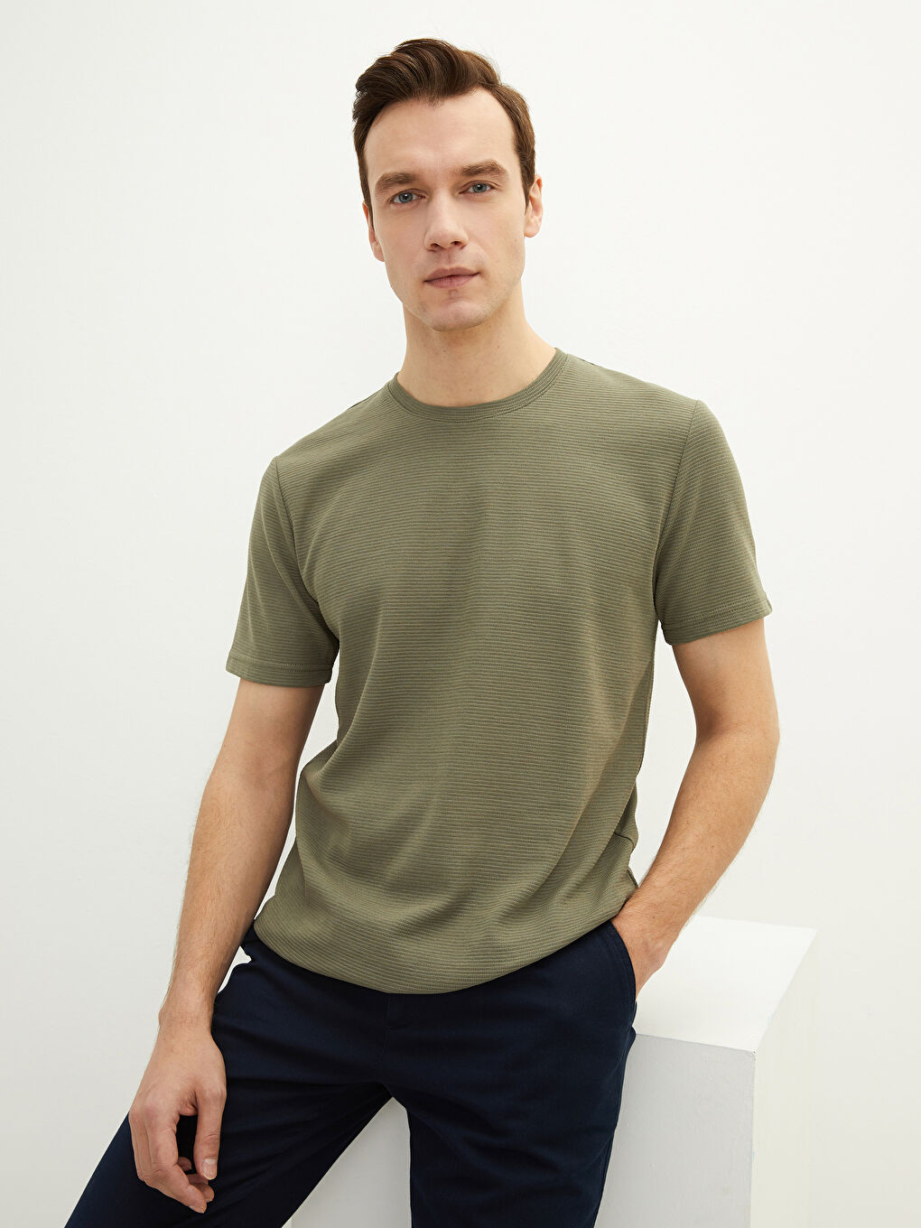 T-shirt pour Hommes en Jersey à Col Rond