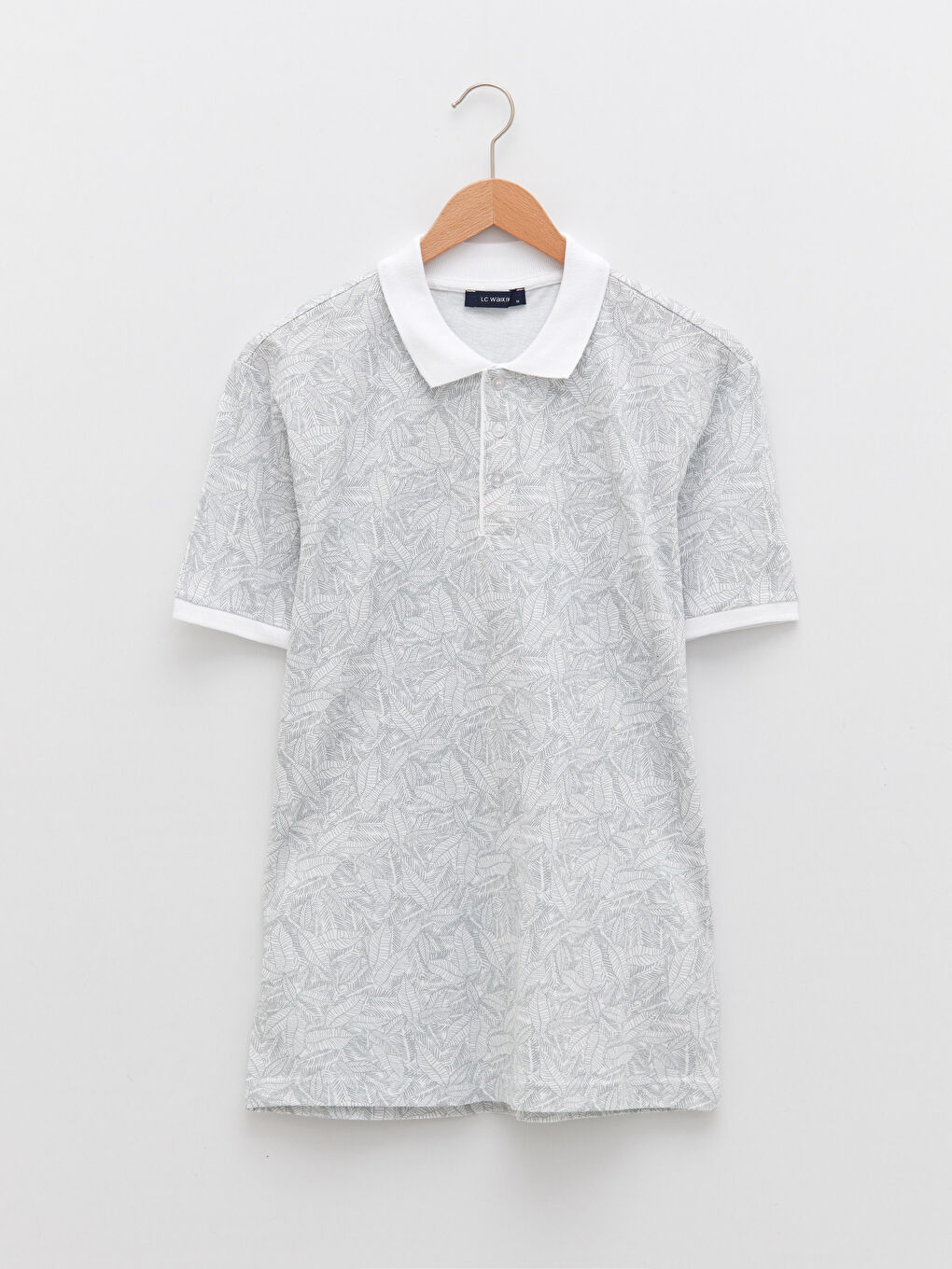 تي شيرت رجالي بياقة بولو وكم قصير منقوش-5