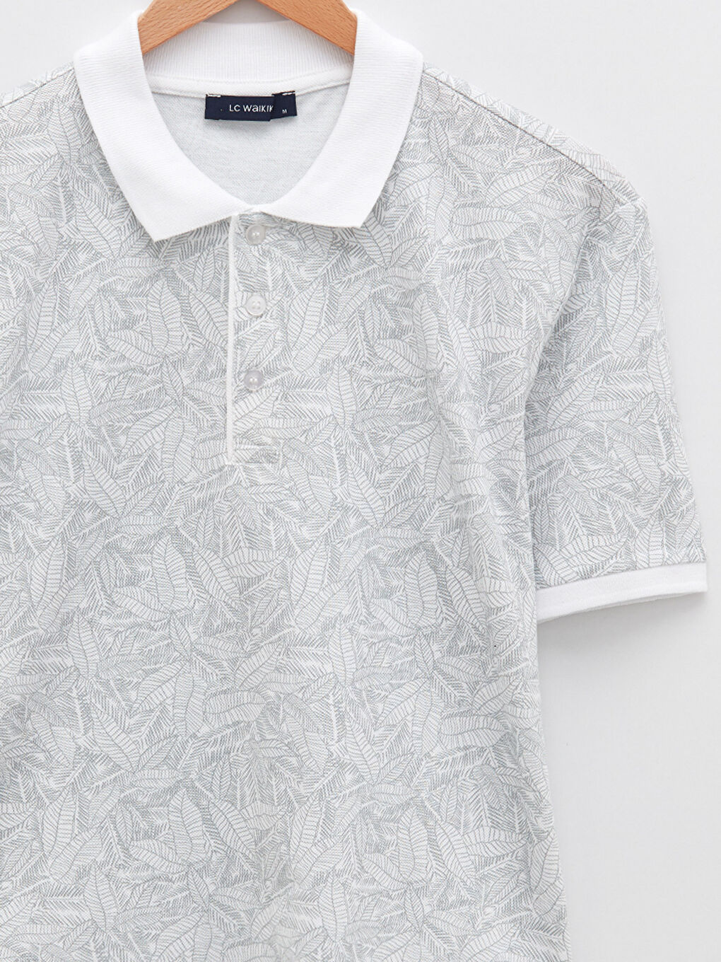 تي شيرت رجالي بياقة بولو وكم قصير منقوش-7