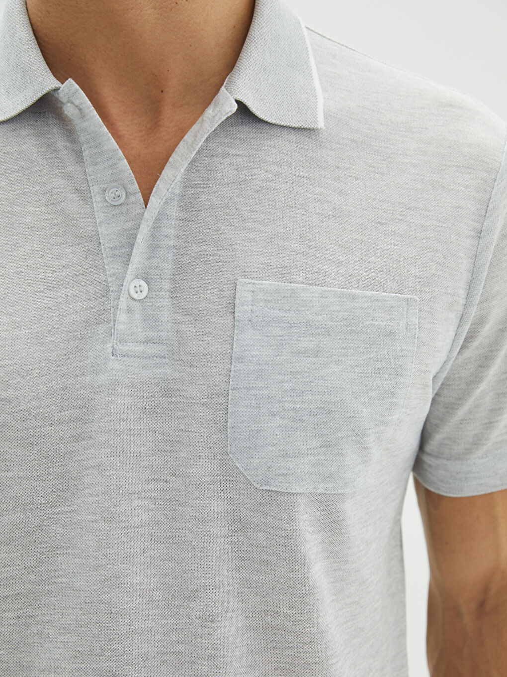 Bej Polo Yaka Kısa Kollu Erkek Tişört-3