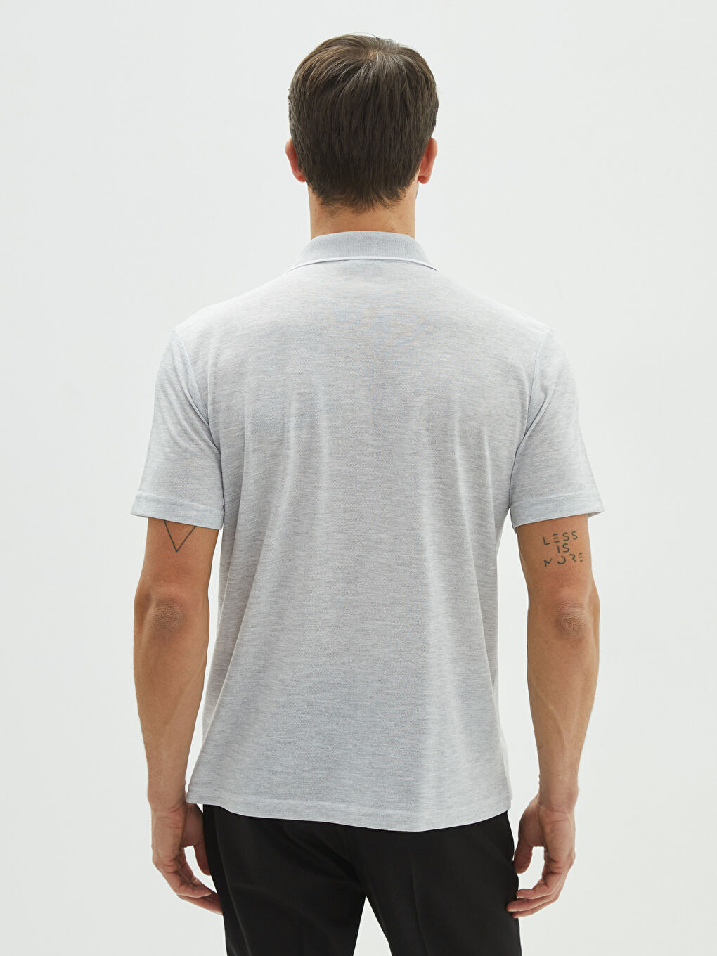 Bej Polo Yaka Kısa Kollu Erkek Tişört-4