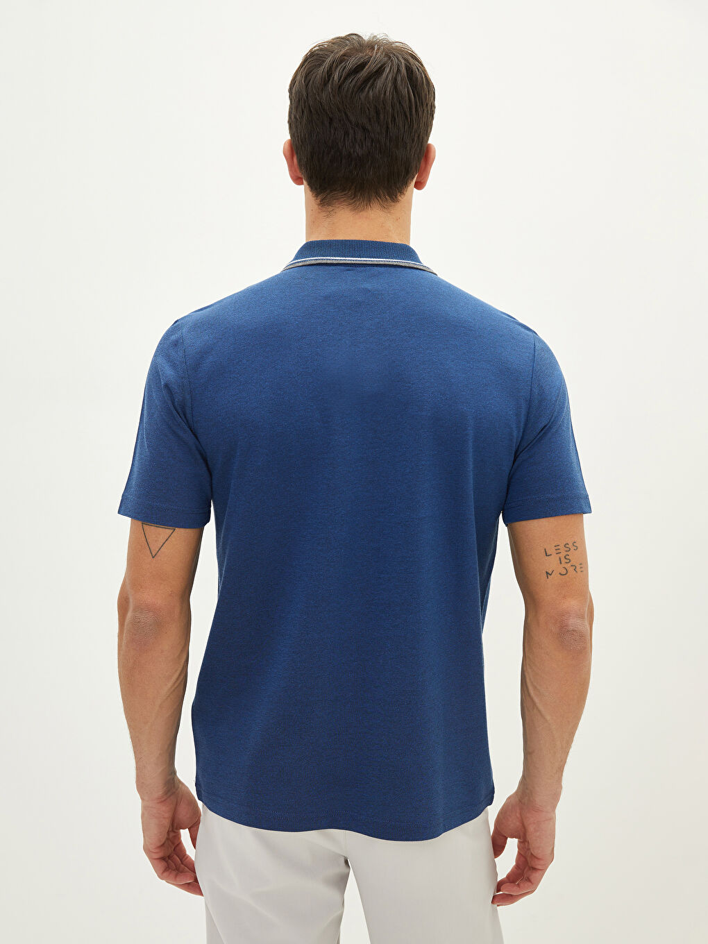 Lacivert Polo Yaka Kısa Kollu Erkek Tişört-9