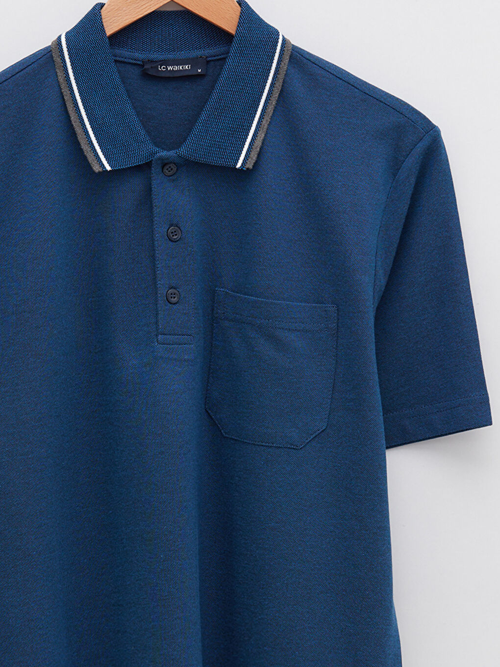 Lacivert Polo Yaka Kısa Kollu Erkek Tişört-12