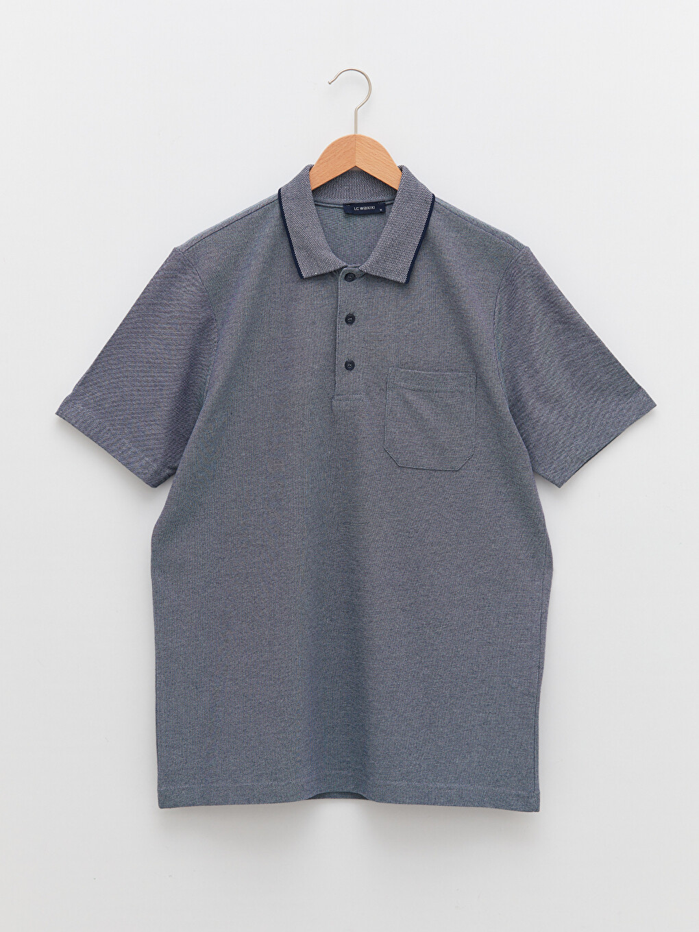 Polo Neck Short Sleeve Men's T-shirt-5