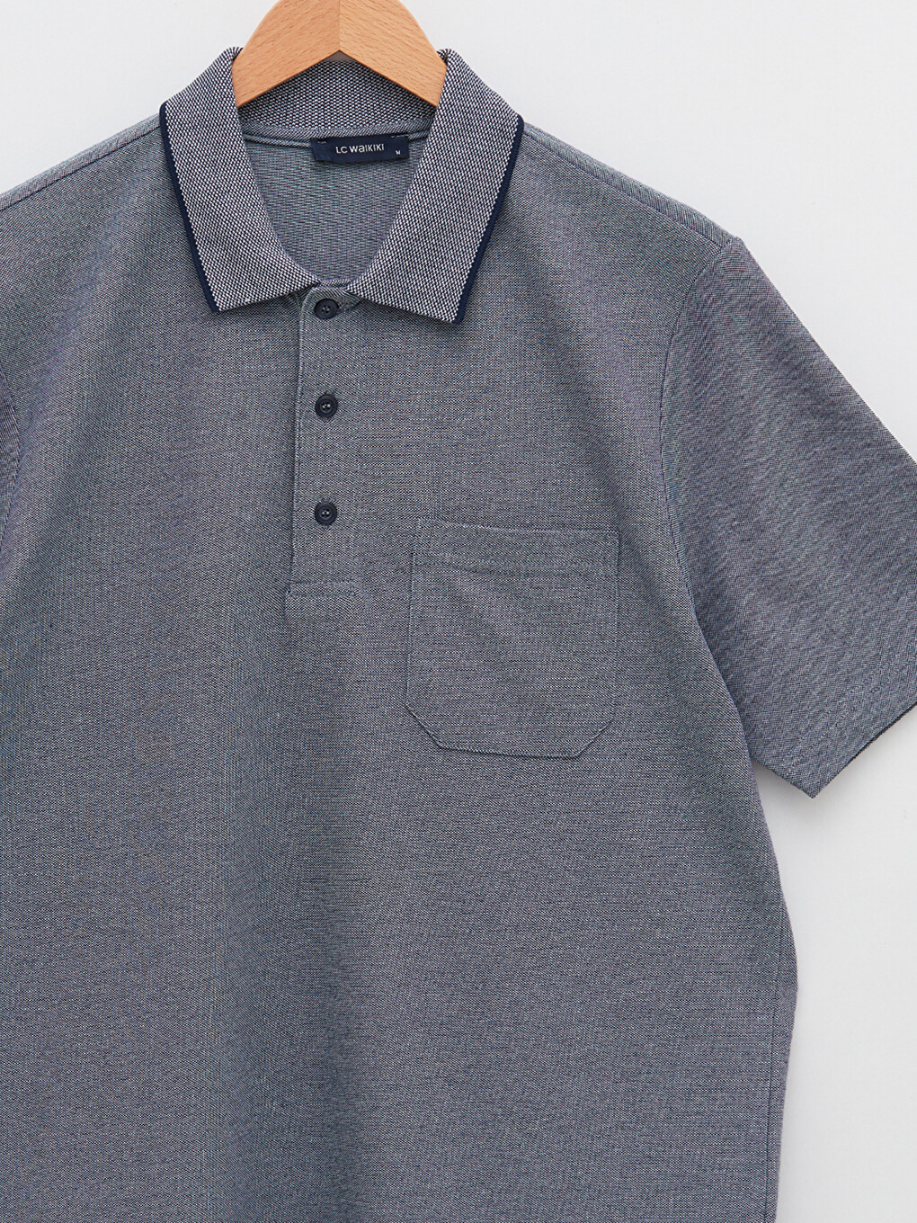 Polo Neck Short Sleeve Men's T-shirt-7